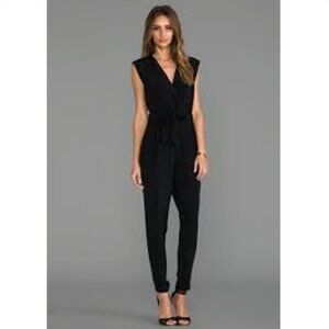 Theory | Black Pavona 100% Silk Jumpsuit